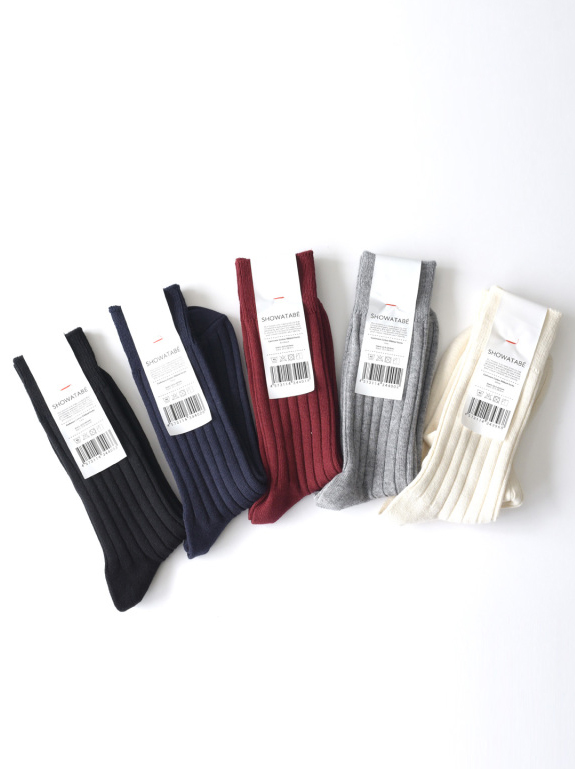 decka - Cashmere Cotton Ribbed Socks (Regular Length)