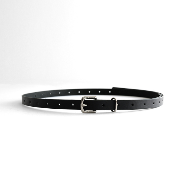 STILL BY HAND - 16mm Narrow Leather Belt - Black