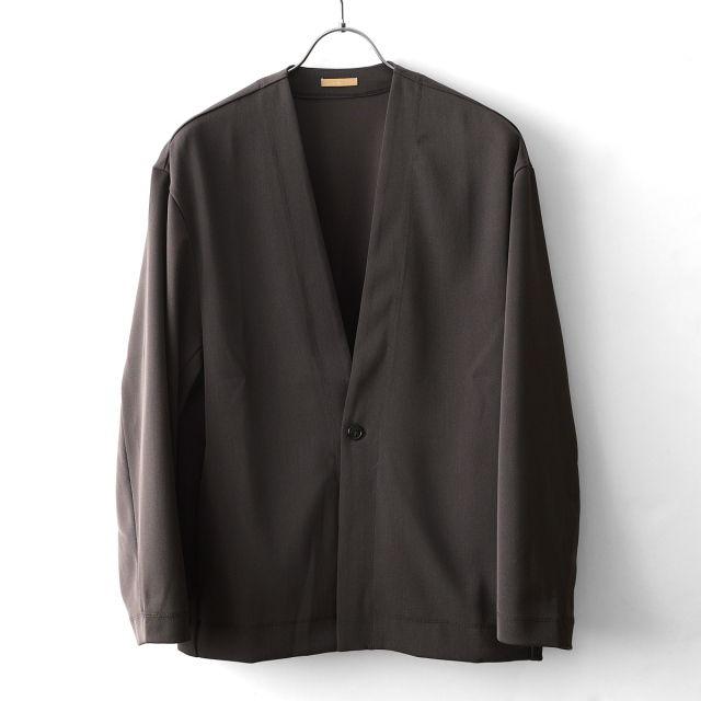 LAMOND - Twill Twist Cardigan Jacket - Dark Brown
