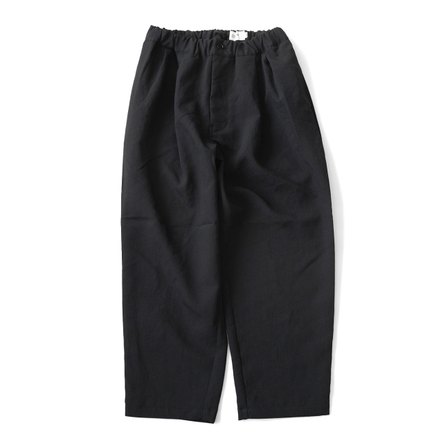 STILL BY HAND - 2tuck Polyester Easy Pants - Ink Black