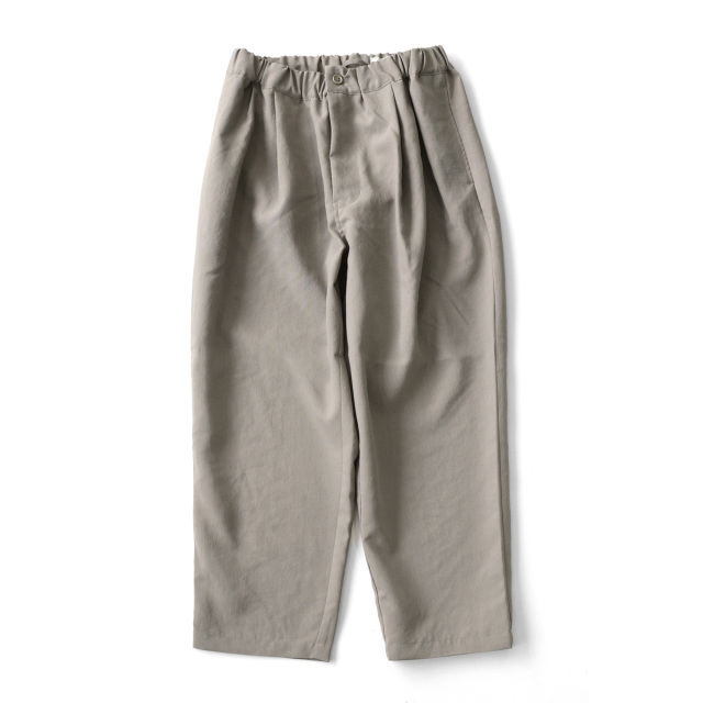 STILL BY HAND - 2tuck Polyester Easy Pants - Greige