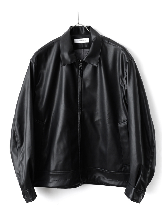 PERS PROJECTS - JENS SHORT BLOUSON "vegan leather" - Black