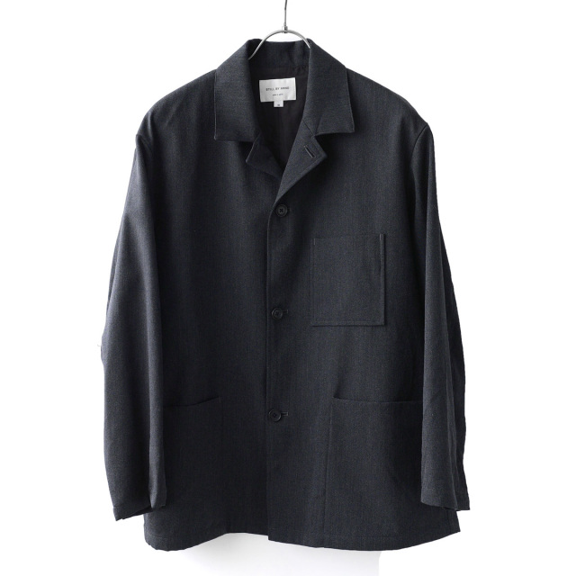 STILL BY HAND - Wool Siege Coverall Jacket - Charcoal