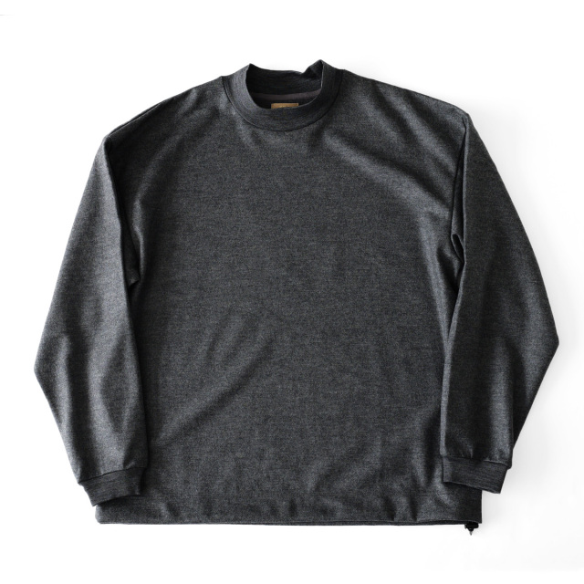 LAMOND - Drwst Mock Neck Wool Long Tee - Charcoal