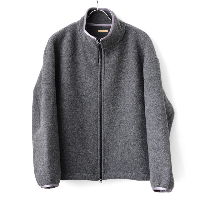 LAMOND - Pure Super100s Lambs Wool Fleece Blouson - Charcoal