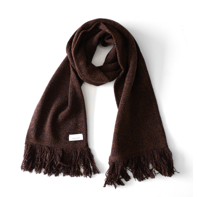 STILL BY HAND - 7G Fringe Muffler - Melange Brown