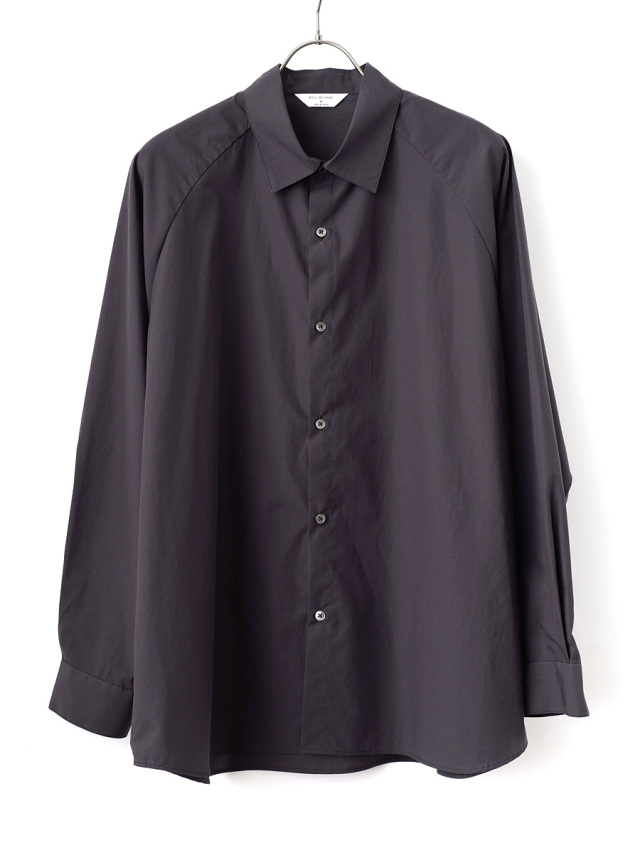 STILL BY HAND -  Cotton Raglan Sleeve Shirts - Charcoal