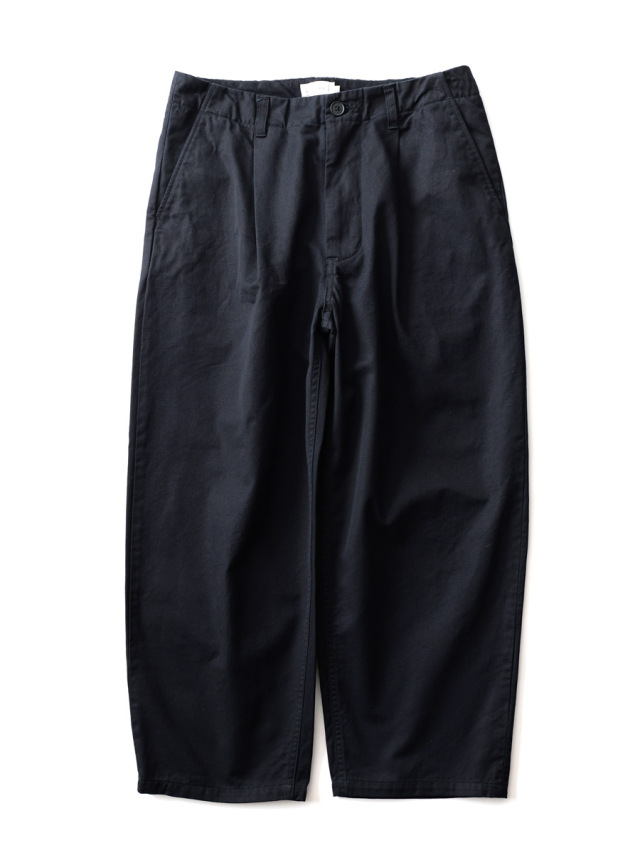 STILL BY HAND -  Selvedge Chino 1 pleat pants - Black Navy