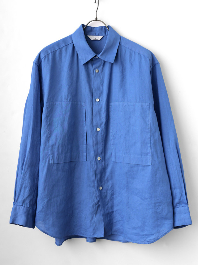 STILL BY HAND -  Garment-dye over shirt - Sky Blue