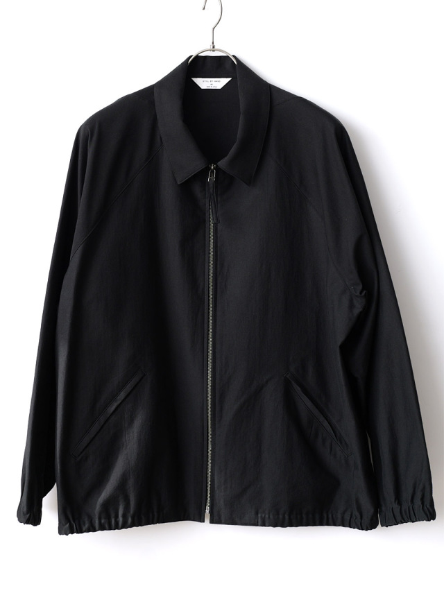 STILL BY HAND -  Zip Up Moleskin Blouson - Ink Black