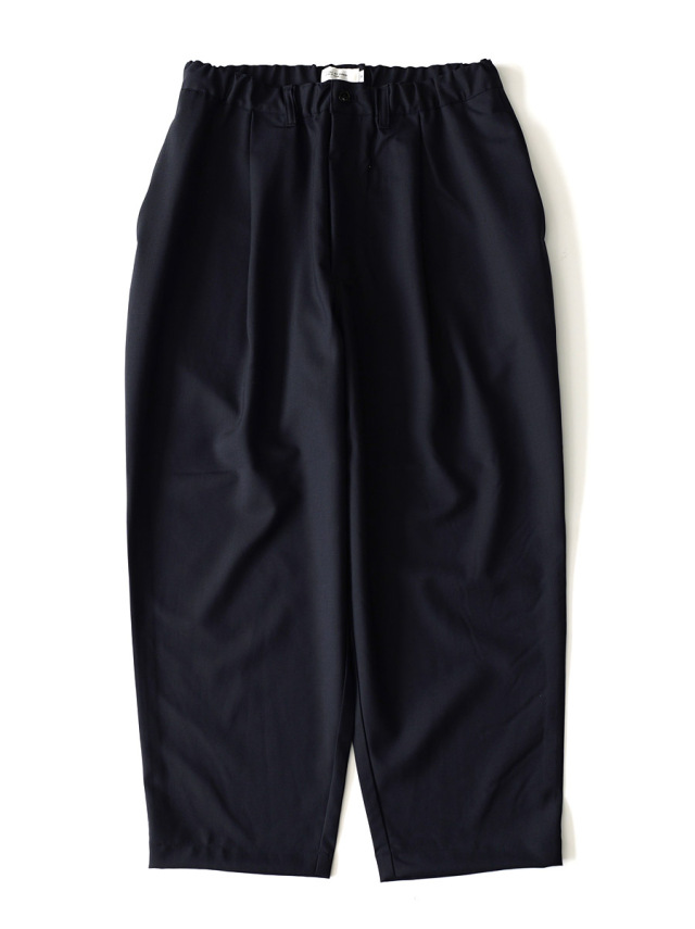 STILL BY HAND - Summer Wool Wide Pants - Black Navy