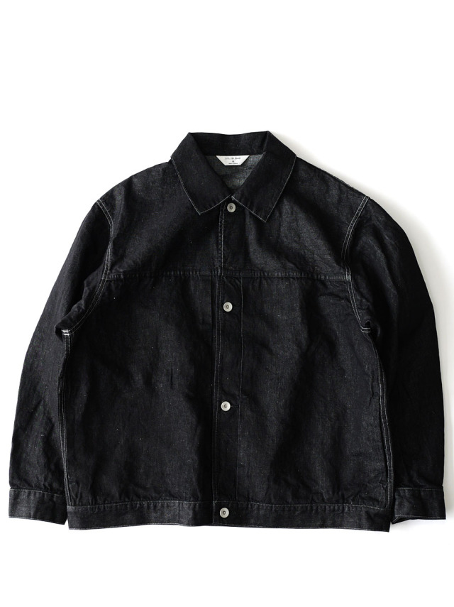 STILL BY HAND -  Hemp Mixed Denim Blouson - Black