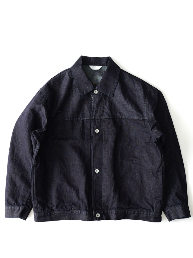 STILL BY HAND -  Hemp Mixed Denim Blouson - Dark Navy