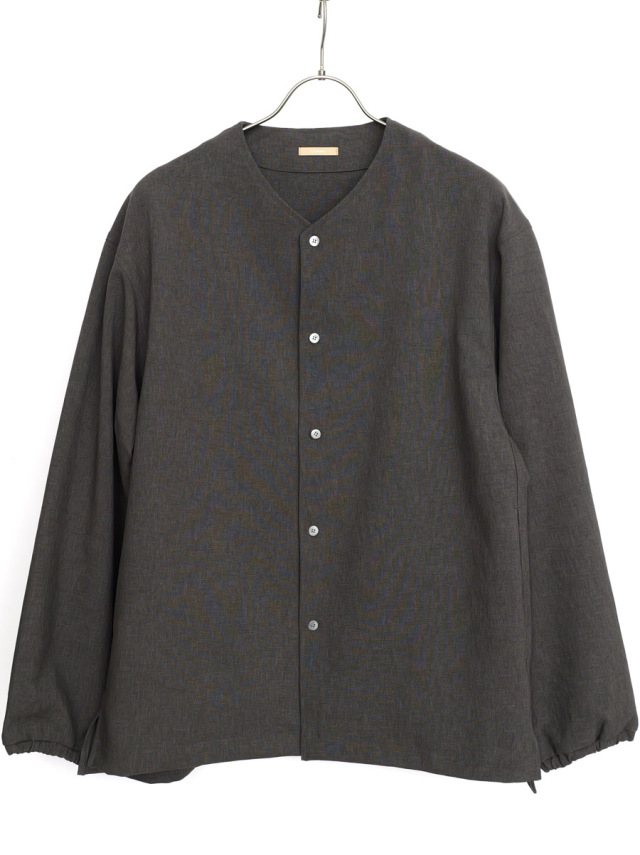 LAMOND - No Collar Shirt Jacket - Charmbray Charcoal