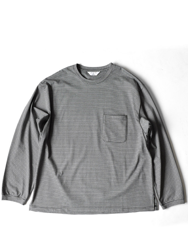 STILL BY HAND -  Striped Long Sleeve - Grey x Black