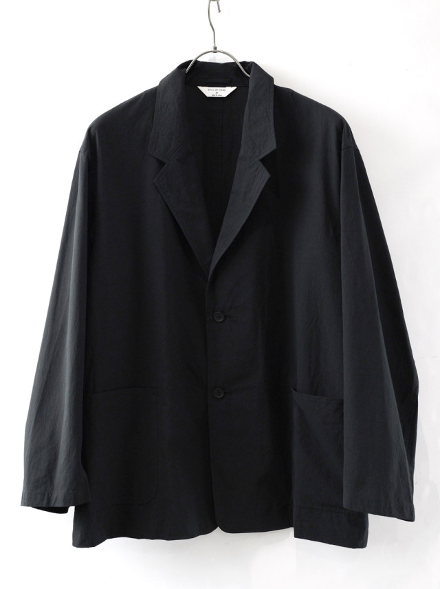 STILL BY HAND - High Twisted Cotton Relax Jacket - Ink Black