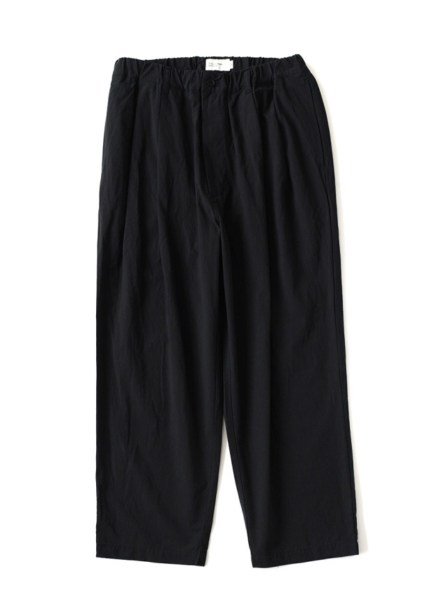 STILL BY HAND - High Twisted Cotton 2Tuck Pants - Ink Black