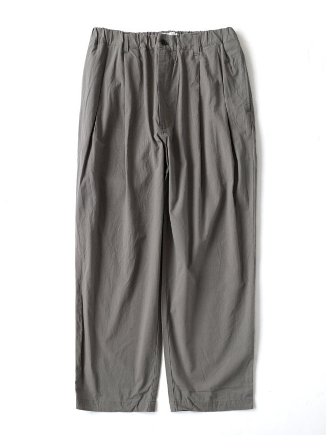STILL BY HAND - High Twisted Cotton 2Tuck Pants - Gray