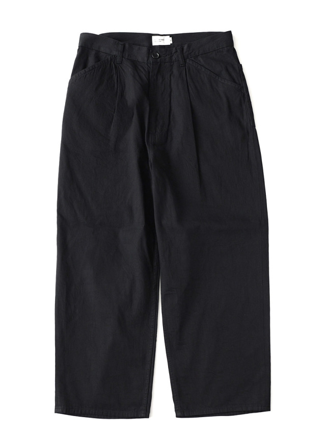 STILL BY HAND - 5.5oz 1tuck Denim Pants - Black