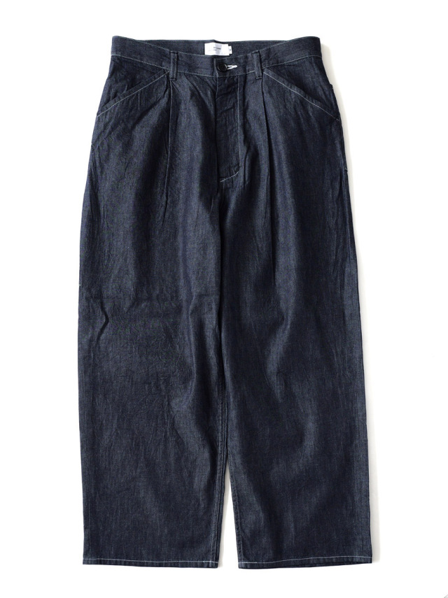 STILL BY HAND - 5.5oz 1tuck Denim Pants - Indigo