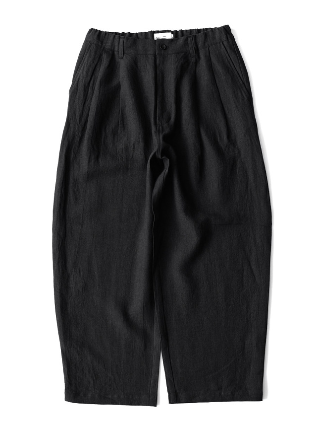 STILL BY HAND - Linen 2tuck Wide Pants - Black
