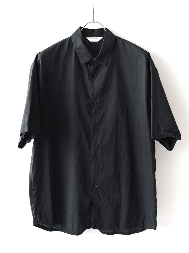 STILL BY HAND - Cotton Loan S/S Shirt - Ink Black