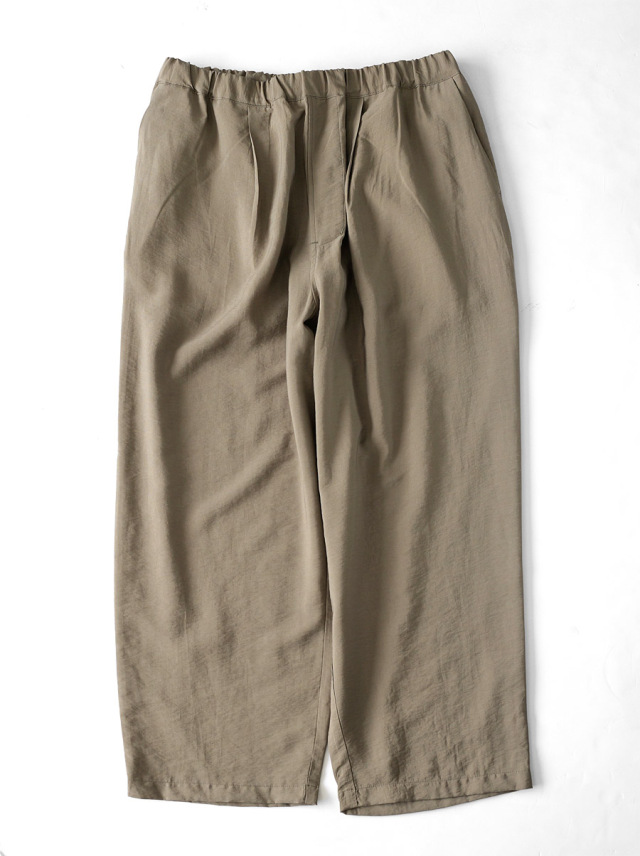 STILL BY HAND - Rayon/Linen Wide Easy Pants - Khaki Beige