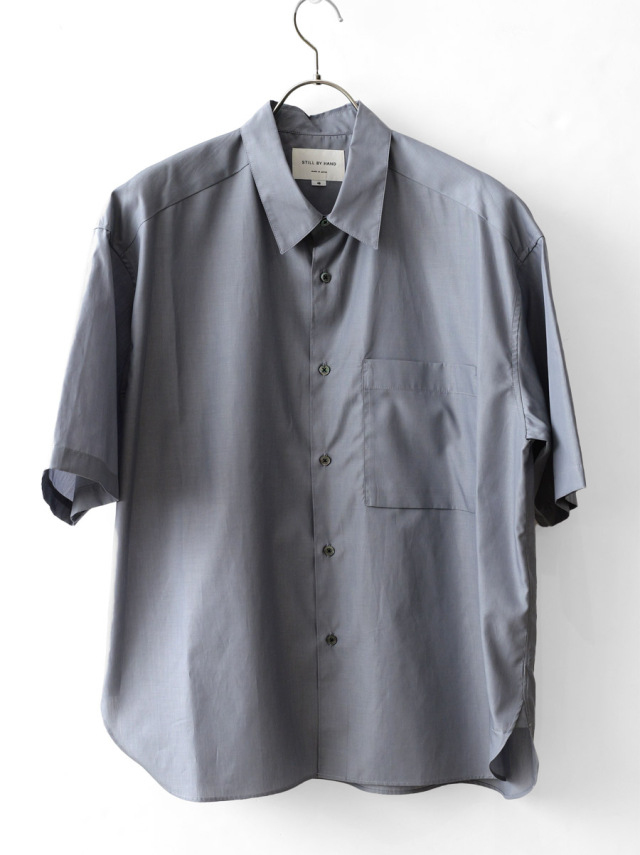 STILL BY HAND - 200/2 Cotton Shirt - Slate Gray