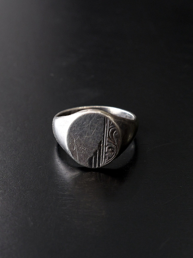 UK Vintage - Signet Ring (size19) #01 - Silver 925 Hallmarked