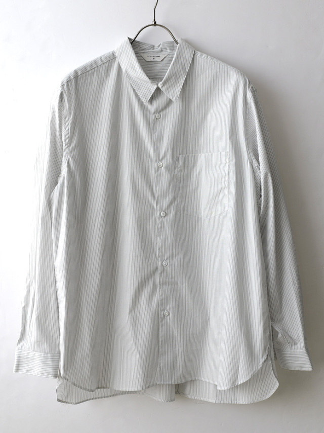 STILL BY HAND - Regular Collar Shirt - White Stripe