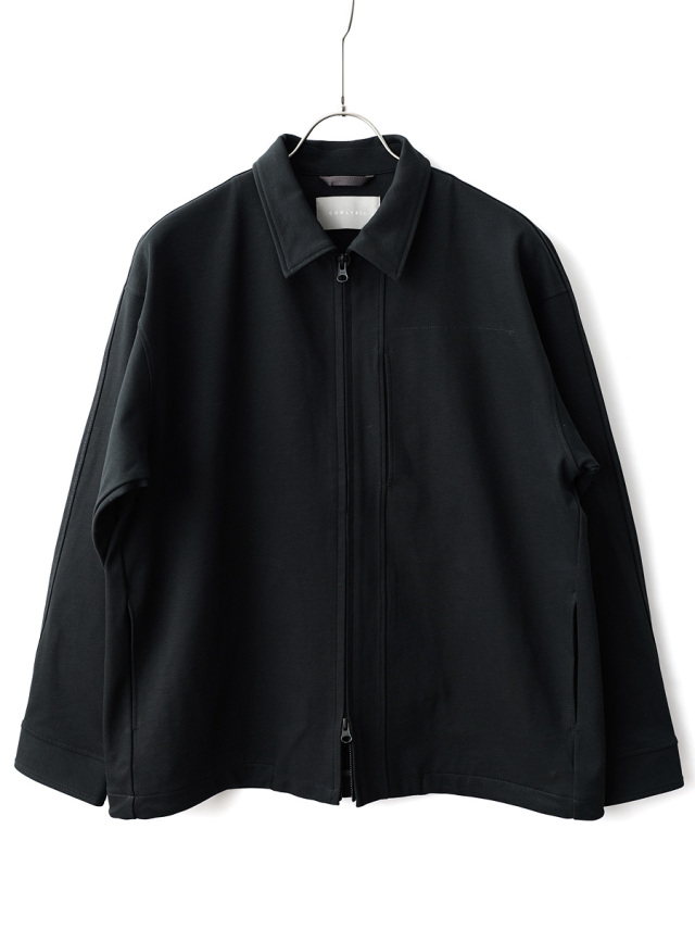 CURLY - KNIT CHINO-CLOTH ZIP-UP BLOUSON - Black