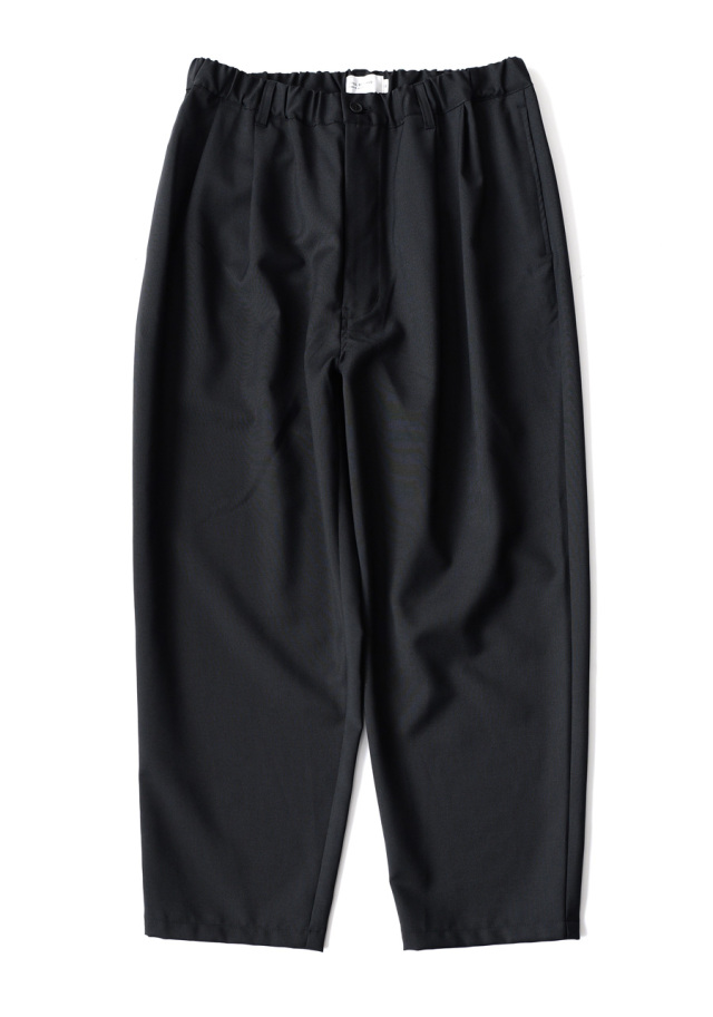 STILL BY HAND - Wo/Pe Relaxed 2 Pleats Pants - Ink Black