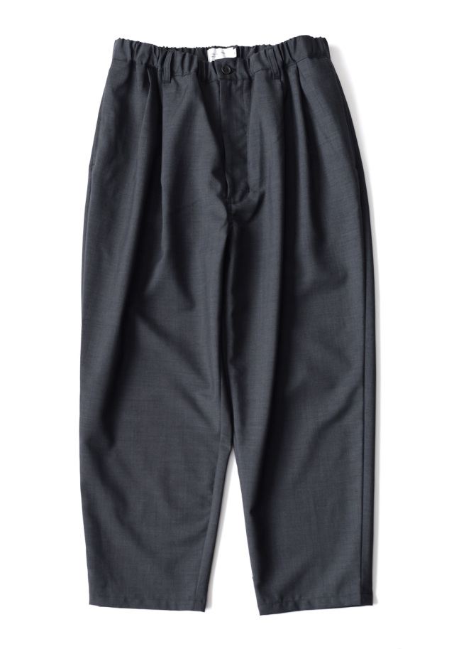 STILL BY HAND - Wo/Pe Relaxed 2 Pleats Pants - Charcoal