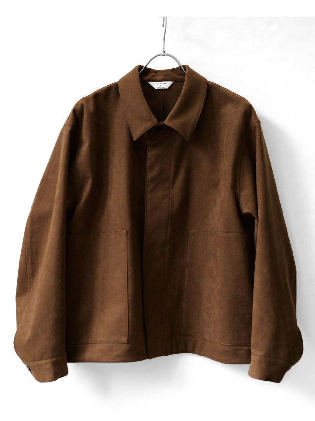 STILL BY HAND -  Synthetic Leather Short Blouson - Brown