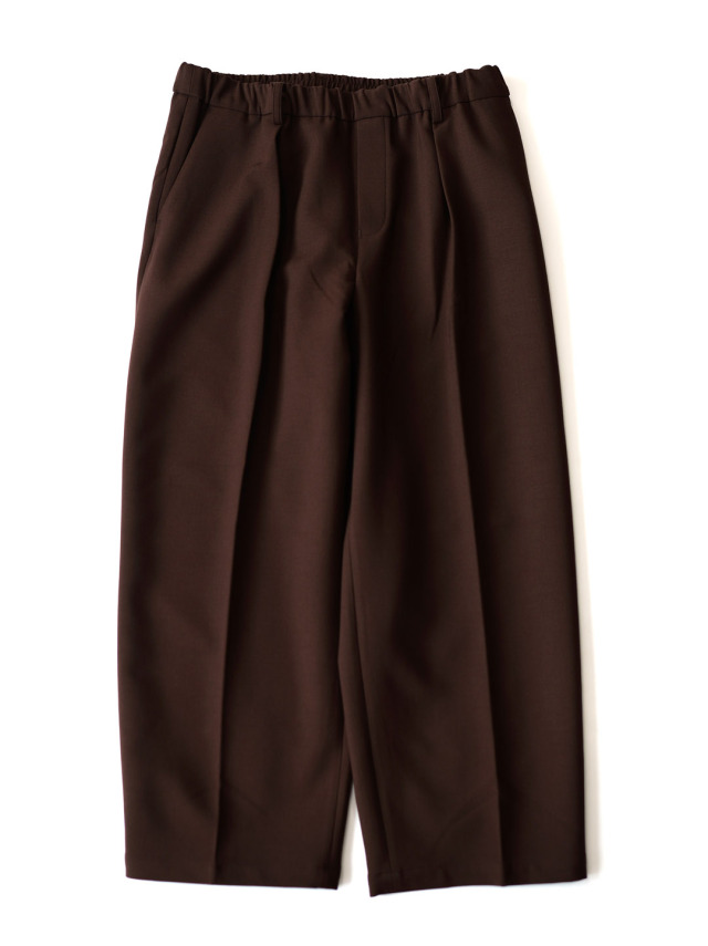 LAMOND - Double Weave Wide Trousers - Brown