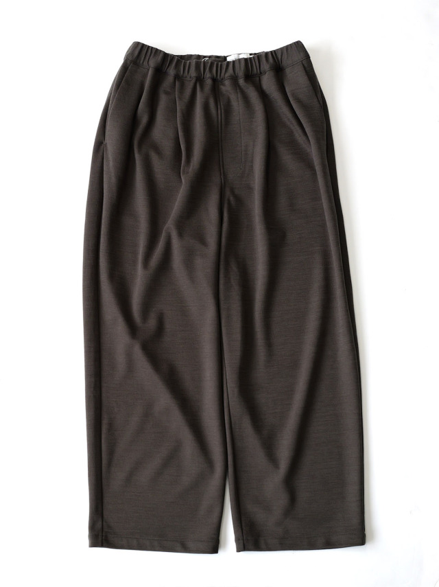 STILL BY HAND - Wo/Ny Wide Jersey Pants - Brown Charcoal