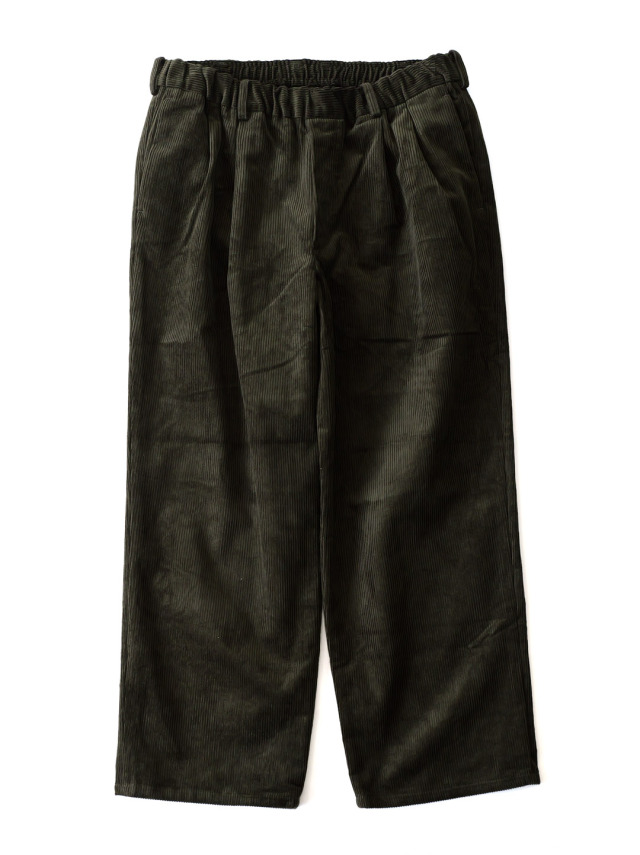 LAMOND - Corduroy Standard Wide Pants - Dark Moss