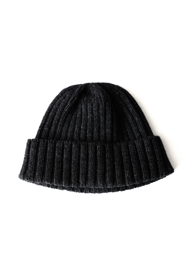 crepuscule - Wool Rib Knit Cap - Black