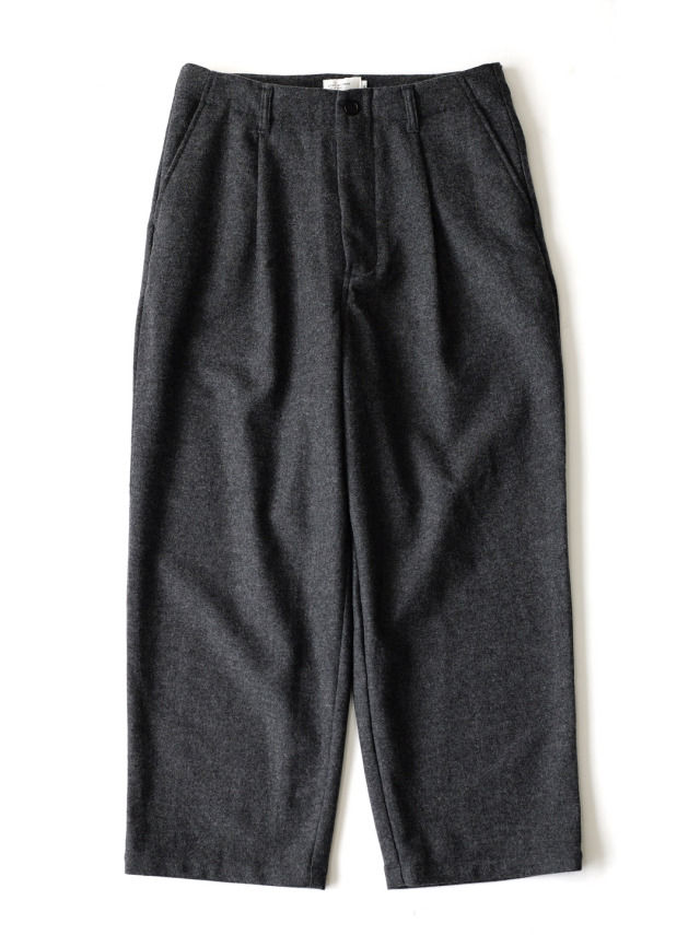 STILL BY HAND - Wool/Nylon Wide Pants - Gray