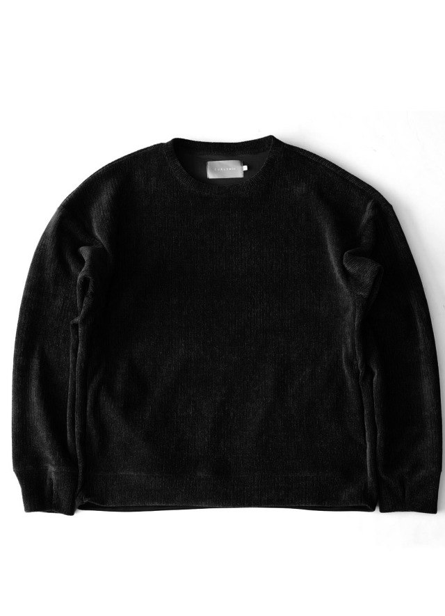 CURLY - MOLLE YARN STRIPE KNIT P/O CREW-NECK - Black