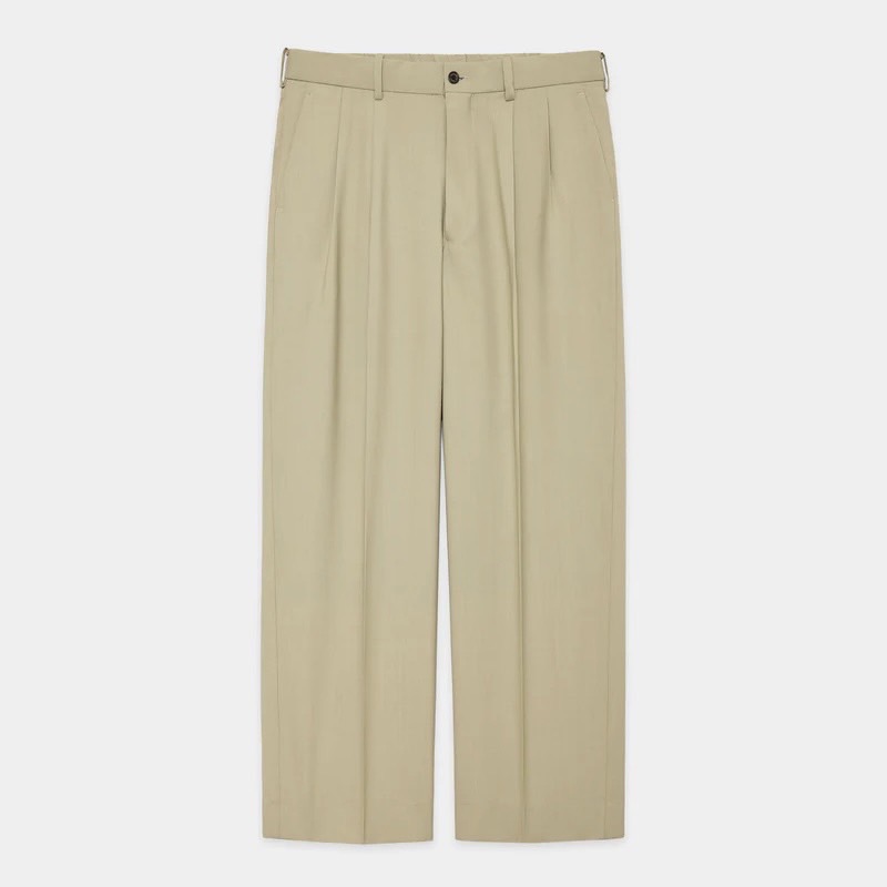 MARKAWARE ORGANIC WOOL 2/80 TROPICAL CLASSIC FIT DOUBLE PLEATED TROUSERS