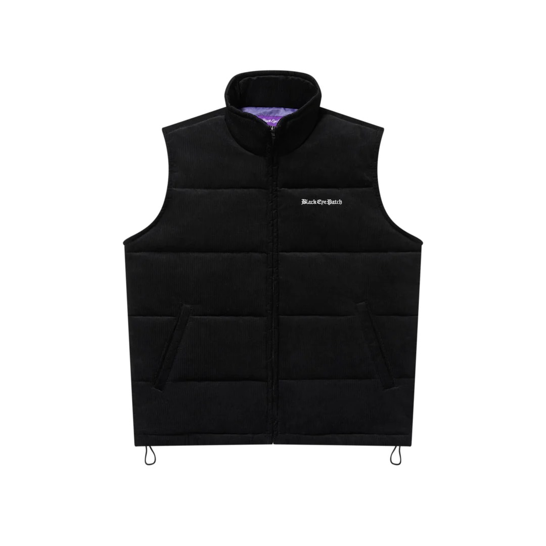 BlackEyePatch OE LOGO CORDUROY PUFFER VEST