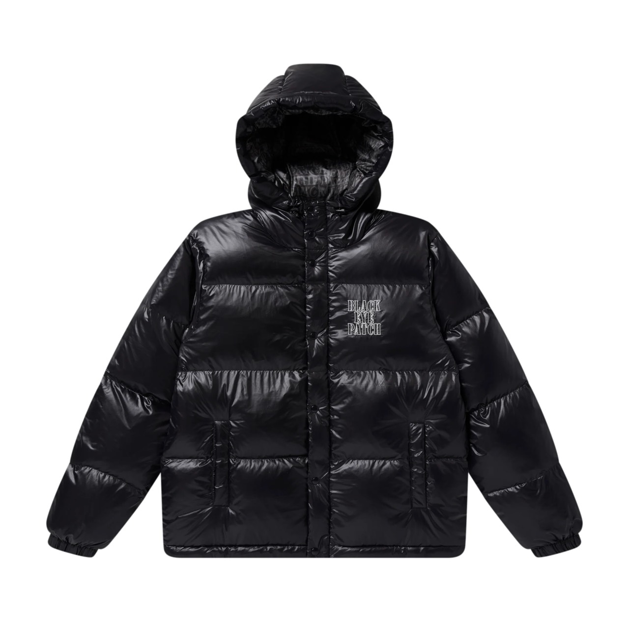 BlackEyePatch STENCIL LOGO HOODED DOWN JACKET
