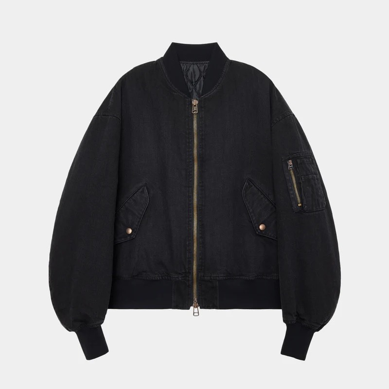 MARKAWARE Organic Cotton 12oz Denim Puffed Denim Bomber Jacket