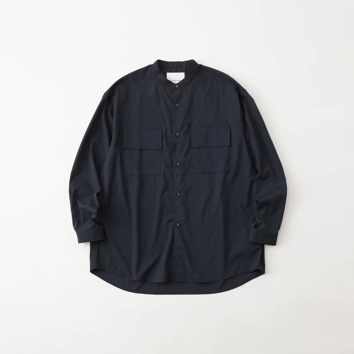 White Mounatineering BAND COLLAR SHIRT
