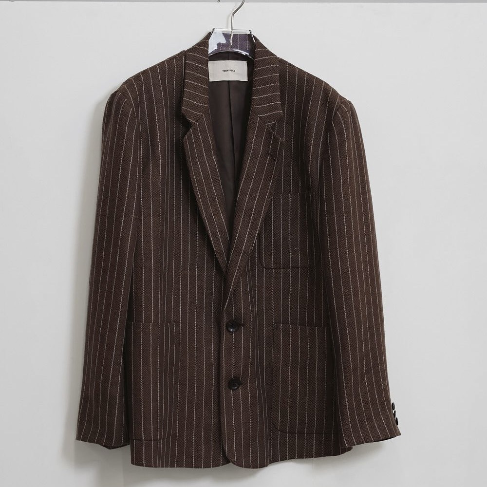 TODAYFUL Boyfriend Stripe Linen Jacket