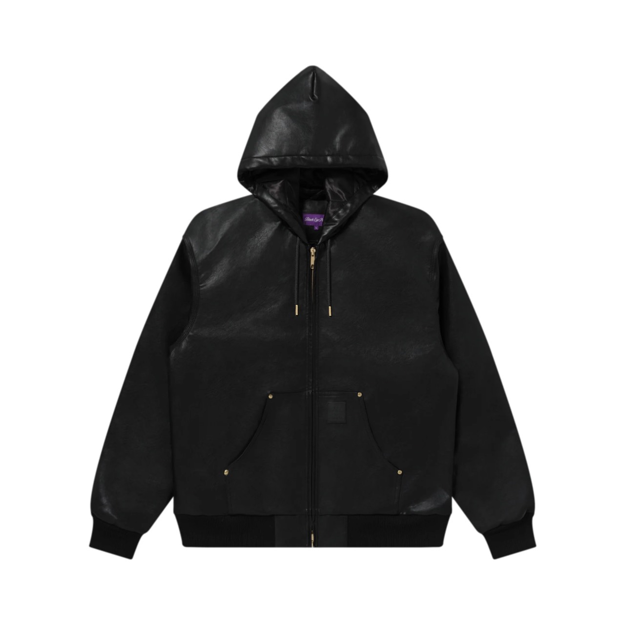 BlackEyePatch  LEATHER PATCH PU HOODED JACKET