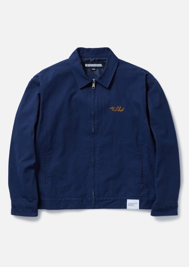 NEIGHBORHOOD ZIPWORKJAKECT ネイビー M 中古・古着通販】NEIGHBORHOOD (ネイバーフッド) LEATHER ZIP WORK