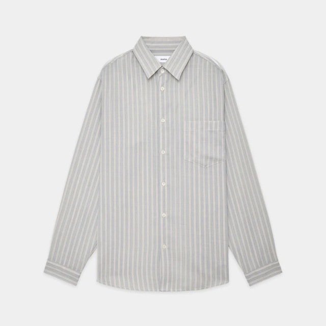marka RECYCLE POLYESTER x WOOL STRIPE STRIPE SHIRT