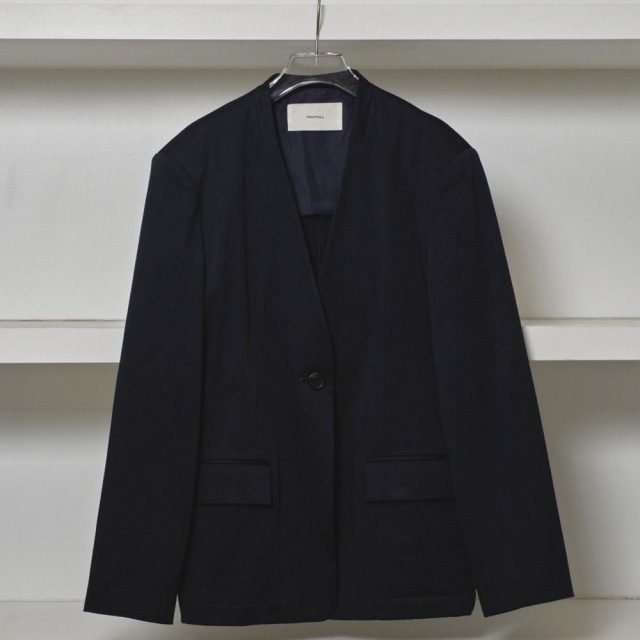 TODAYFUL Collarless Cottonsatin Jacket